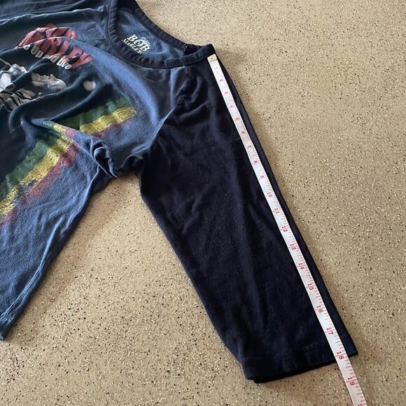 Bob Marley Wake Up and Live gray and black 3/4 sleeve baseball t-shirt - Picture 13 of 14